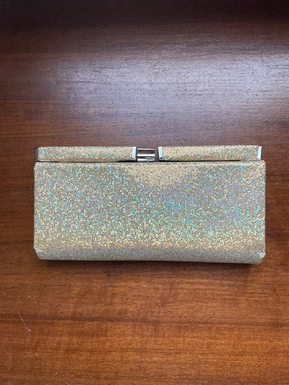 Vintage Gold Glitter  Evening Clutch Purse Gold Formal Bag